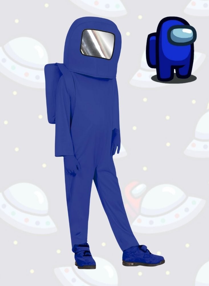 بريميم زيّ بلو من لعبة أمونغ أس للأطفال والكبار – زيّ كامل للجسم لشخصية كرتونية من اللعبة مع قناع للوجه مناسب للأزياء التنكرية - Image 1